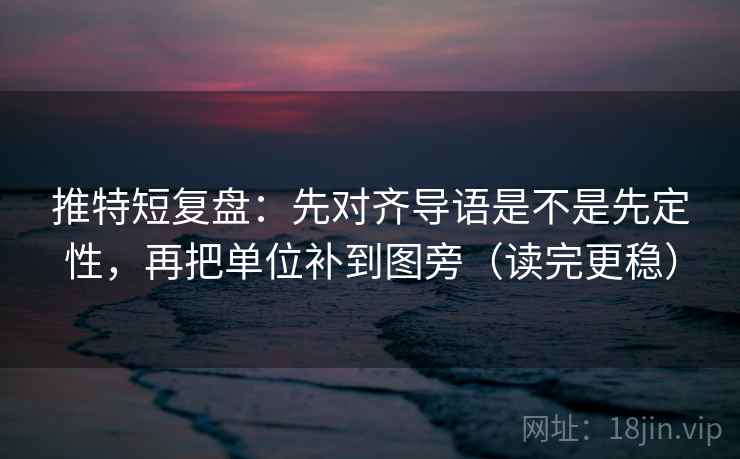推特短复盘：先对齐导语是不是先定性，再把单位补到图旁（读完更稳）
